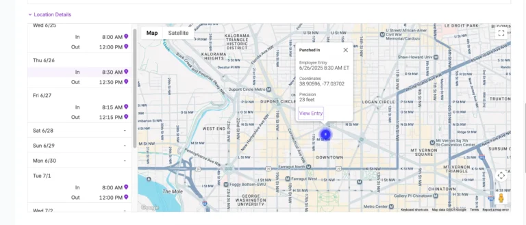 geotagged time punch map example